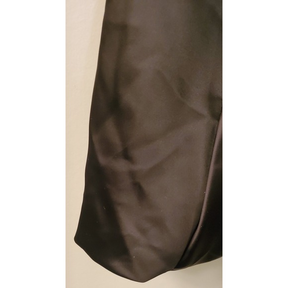 PAR VIOLET Dress XS Girl's On Film Black Satin Dress Bubble Hem Spaghetti Straps - Picture 11 of 15